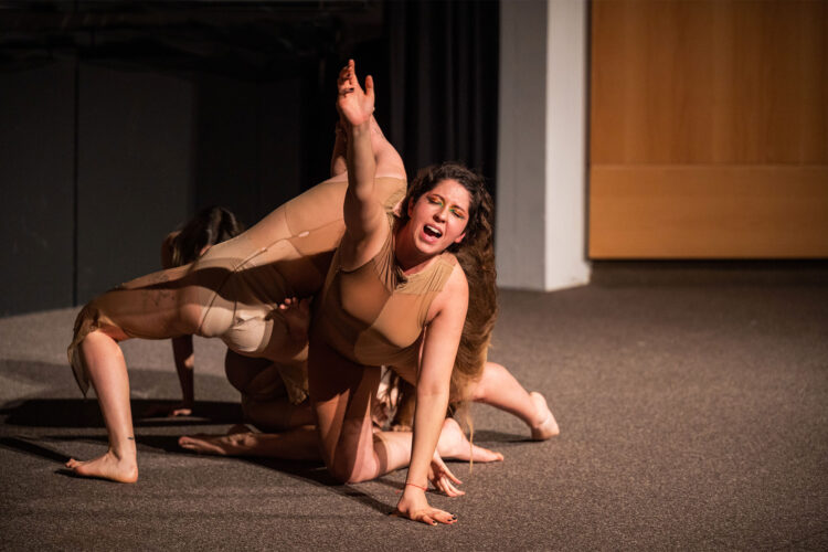 A performance of ‘alguna cosa ha estat dita' (something has been said) by the cercle de fades collective at the Santa Mònica Arts Centre.